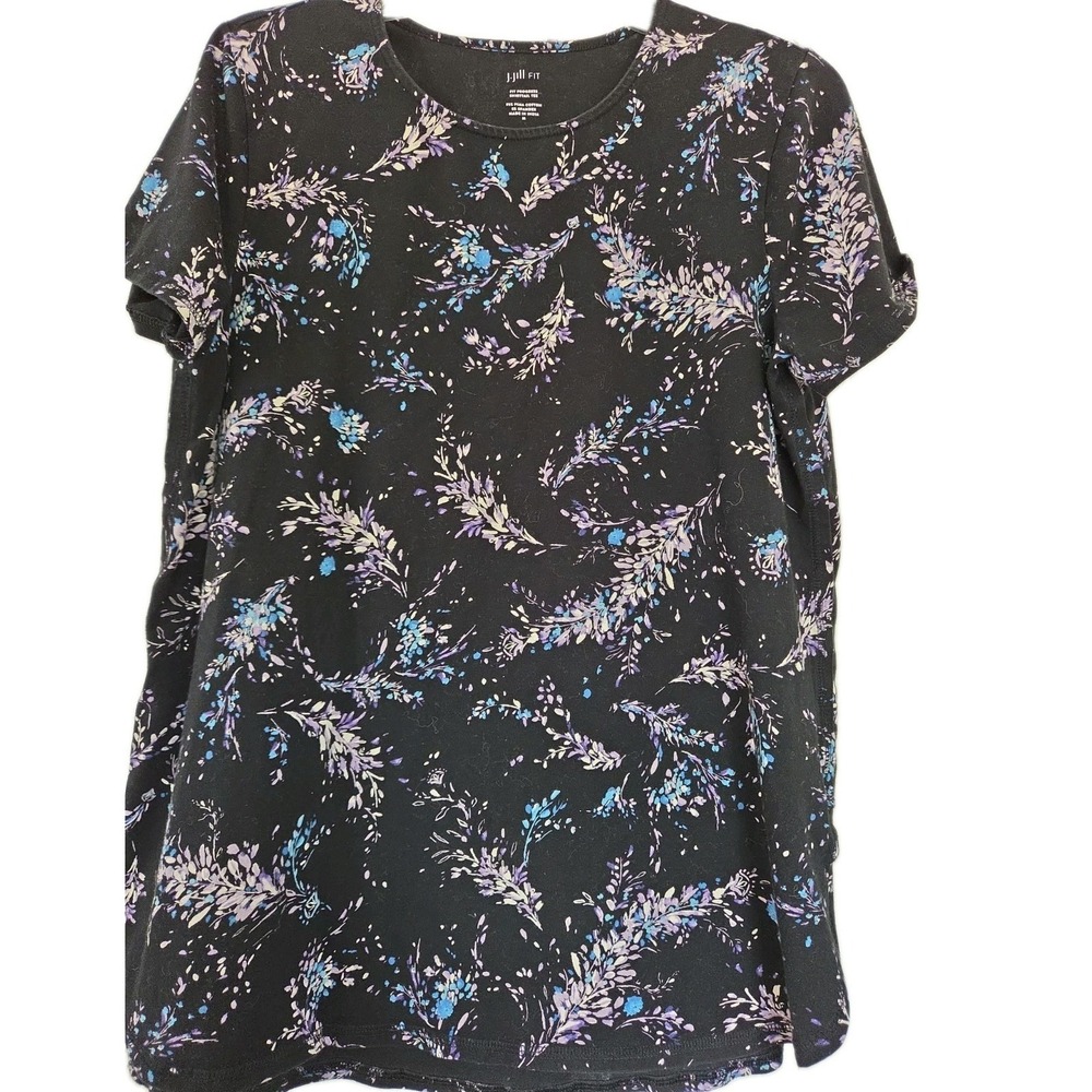J. JILL FIT Women's short-sleeve Progress Shirttail T-shirt Tee Pima Cotton